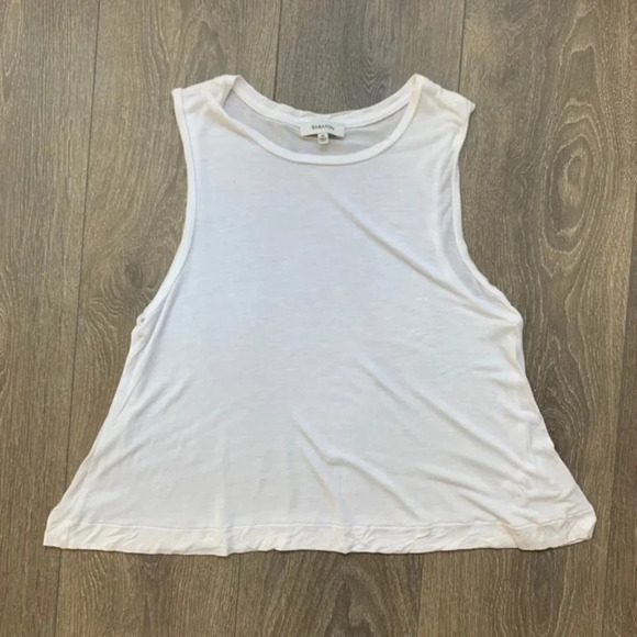 Aritzia Babaton Women's Tank Top Cropped Sleeveless Rayon White Flowy Size XS - Picture 6 of 9